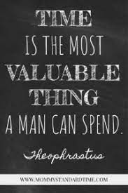 Theophrastus Quote Time Most Valuable Thing Man Can Spend Mommy Standard Time
