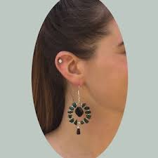 Earrings Howlite Dyed Turquoise Silver Plated Hypoallergenic Alloy