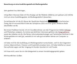 Bewerbung Mediengestalter