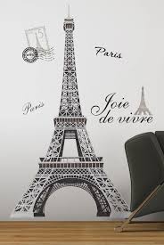 Black Silver Giant Eiffel Tower Wall Decals Big Mural Stickers Paris Decor Eiffel Tower Wall Decal Paris Themed Room Paris Room Decor