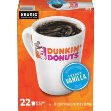 Adding cream and sweeteners to coffees available raises the overall sugar and fat contents of the drinks. Dunkin Donuts French Vanilla Flavored Coffee K Cup Pods 22 Ct
