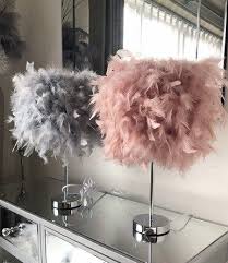 Blush Pink Feather Table Lamp Mydollhouse Decor Pink Room Decor Pink And Grey Room Blush Pink And Grey Bedroom