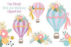 Download hot air balloon stock vectors. Free Floral Hot Air Balloon Clipart Set By Thehungryjpeg Thehungryjpeg Com