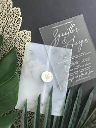 Clear Acrylic Wedding Invitation Modern Transparent Black Etsy Clear Acrylic Wedding Invitations Acrylic Wedding Invitations Clear Wedding Invitations