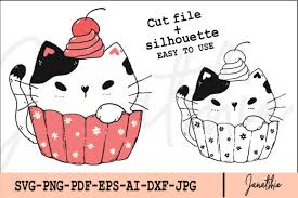 1,000 free skull and crossbones clipart in ai, svg, eps or psd. Cute Cat In Pink Muffin Cup Graphic By Janatshie Creative Fabrica