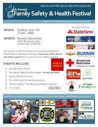 Save The Date Sept 7 Family Safety Health Festival At Bunnin Chevrolet In Culver City State Farm Is A Title Sponsor Fr Family Safety State Farm Health