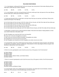 Explain why a trait is. Sex Linked Traits Problems