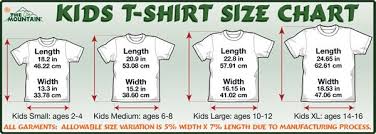 Shirt Size Chart Mt The Dinosaur Farm