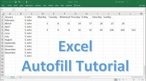 Excel Autofill Tutorial Months Days Dates Numbers Formulas Youtube