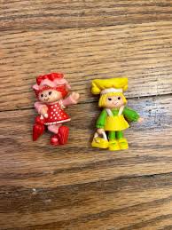 2 Vintage Jelly Bean Miniature by Lanard Very Cherry and Lucy Lemon 1981 2  inch