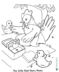 1060 x 1500 png 54 кб. Little Red Hen Picnic Coloring Page 25