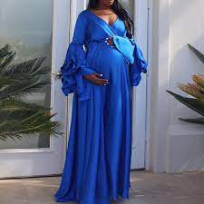 Royal Blue Maternity Wrap Gown Chic Bump Club Blush Maternity Dress Royal Blue Maternity Dress Blue Maternity Dress