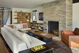 Elle présente de vrais atouts esthétiques et elle affiche un design très contemporain. Cheminee Et Salon Maison Bois Et Pierre Contemporaine Sun Valley Usa Construire Tendance