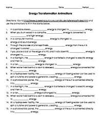 Energy Transformations How Energy Is Transformed Worksheet Energy Transformations Chemistry Worksheets Quadratics