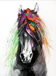 Colorful Horse Oil Painting
