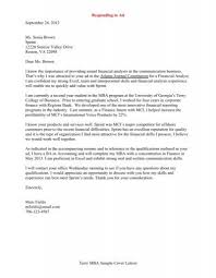(you can also see all sample cover letters on monster.) good news for you as a job seeker: Responding To Ad Terry Mba Sample Cover Letters September 24