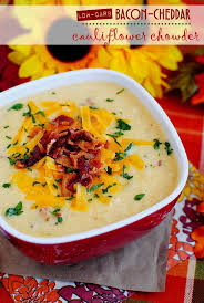 Bacon Cheddar Cauliflower Chowder Iowa Girl Eats Recipe Baked Potato Soup Recipes Cauliflower Chowder