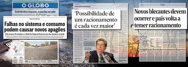 O apagão energético de 2001 história do brasil em 2001, a população brasileira presenciou uma ameaça de apagão elétrico e foi obrigada a adotar medidas de racionamento de energia. Desde 2009 A Midia Ja Anunciou Racionamento De Energia 8 Vezes Revista Forum