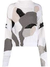 Plain and solid fabrics as well as prints where the predominent colour is white but with other colours present. Off White Patchwork Knitted Jumper Farfetch