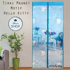 Keunggulan menggunakan tirai magnet : Motif Hello Kitty Tirai Magnet Pintu Anti Nyamuk Serangga Free Ongkir 4 Pcs Shopee Indonesia
