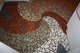 Mosaic broken tiles floor design. Pin By Clarissa Masaracchia On Adventure List Mosaic Flooring Mosaic Inexpensive Flooring