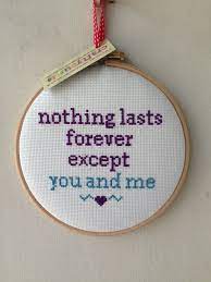 Sayings counted cross stitch patterns to print online, thousands of designs to choose from. There Is An Etsy Artist Who Cross Stitches Pop Lyrics And They Are So Perfect Diy Cross Stitch Cross Stitch Funny Cross Stitch Love