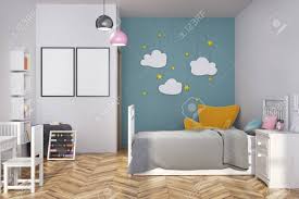 The prices here are totally worth the drive out to hawthorne. White And Blue Nursery Interior With A Gray Bed A Yellow Armchair Stock Photo Picture And Royalty Free Image Image 94793781