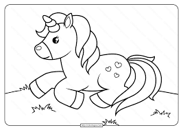 Scarecrow and bird cartoon coloring page vector. Printable Unicorn Laying On Grass Coloring Page