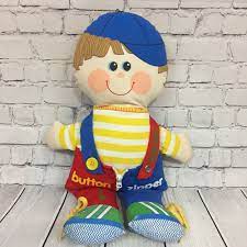 Vintage Playskool Dapper Dan Plush Doll 1983 4535 Zipper Button Snap Tie Fabric Vintage Dolls Plush Dolls Playskool
