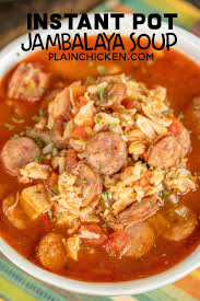 Instant Pot Jambalaya Soup Perfect For Mardi Gras Smoked Sausage Chicken Chicken Broth Diced Tomatoes Jambalaya Soup Gumbo Recipe Gumbo Recipe Crockpot