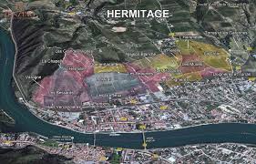 The Hermitage Hill And All Of It S Lieux Dits Tenzing Wine Map Wine Region Map Hermitage Wine