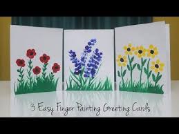 3 Easy Finger Painting Greeting Card Ideas Teacher S Day Card Kids Can Make Youtube Finger Painting For Kids Finger Painting Teachers Day Card