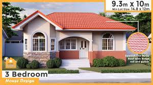 9 3 By 10 Meters 30 By 33 Ft 3 Bedrooms House Design 85 Square Mtr 915 Square Ft Affordable House Plans Bungalow Style House Plans Bungalow House Design