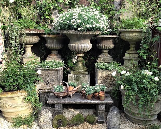 decorating secret garden with containers