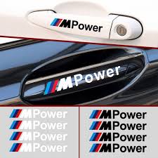 4x M Power Decals Stickers For Bmw Car Auto Styling Vinyl Emblems M3 M5 M6 4pcs Car Lettering Bmw Decals Stickers