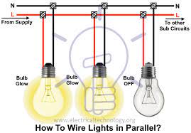 If running a new circuit directly from the electrical panel, the new wire should be sized according to the fuse or circuit breaker size. How To Wire Lights In Parallel Switches Bulbs Connection In Parallel