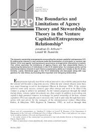 Pdf The Boundaries And Limitations Of Agency Theory And Stewardship Theory In The Venture Capitalist Entrepreneur Relationship