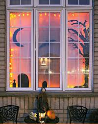 Black Poster Board Card Board Orange Lights The Spookiest Bay Window On The Blo Halloween Window Decorations Halloween Silhouettes Halloween Window Display