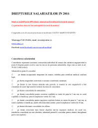 Calculul drepturilor salariale se face la tariful orar sau zilnic aplicat salariului realizat conform legislatiei muncii. Drepturile Salariatilor In 2016 By Marius Coltuc Issuu