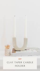 Diy Minimal Clay Taper Candle Holder Clay Art In 2021 Diy Clay Crafts Diy Air Dry Clay Clay Candle Holders Diy