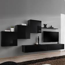 Maybe you would like to learn more about one of these? Meuble Tv Suspendu Noir Duccio 4 L 330 X P 40 X H 160 Cm Noir Cdiscount Maison