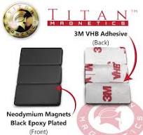 Neodymium Magnet Epoxy Plated with 3M VHB Adhesive - 20x10x1mm, 6pcs N35