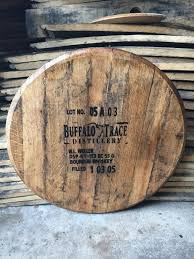 Buffalo Trace Bourbon Whiskey Barrel Head Etsy Whiskey Barrel Whiskey Barrel Table Buffalo Trace