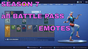 Season 2 all battle pass emote rewards. Fortnite Season 7 All Battle Pass Emotes Dances Youtube