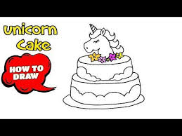To draw the horn, you can. How To Draw A Unicorn Cake Step By Step Easy Cake Drawing Tutorial Normaldrawing