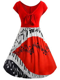 Plus Size Bow Piano Music Note Dress Music Dress Music Note Dress Music Clothes