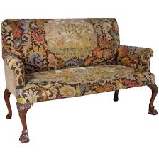 English Queen Anne Style Walnut Tapestry Settee Queen Anne Furniture Victorian Couch Mackenzie Childs Furniture