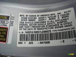 2007 Civic Color Code Nh700m For