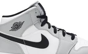 Nike air jordan 1 mid smoke grey. Air Jordan 1 Mid Gs Light Smoke Grey Air Jordan 554725 092 Goat