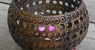 robot check coconut shell tealight candle holders coconut
